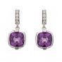 Amethyst and Diamond Drop Earrings - 00020833 | Heming Diamond Jewellers | London