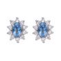 Aquamarine and Diamond Clusters - 00019749 | Heming Diamond Jewellers | London