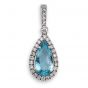 Aquamarine and Diamond Pendant - 00021857 | Heming Diamond Jewellers | London