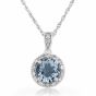 Aquamarine and Diamond Pendant - 00025049 | Heming Diamond Jewellers | London