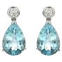 Aquamarine & Diamond Drop Earrings - 02020286 | Heming Diamond Jewellers | London