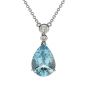 Aquamarine & Diamond Drop Pendant - 02020285 | Heming Diamond Jewellers | London