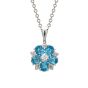 Blue Topaz and Diamond Cluster Pendant - 00020977 | Heming Diamond Jewellers | London