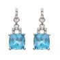 Blue Topaz and Diamond Drop Earrings - 00020835 | Heming Diamond Jewellers | London