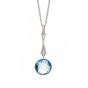 Blue Topaz and Diamond Drop Pendant - 00020837 | Heming Diamond Jewellers | London