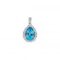 Blue Topaz and Diamond Pendant - 00022708 | Heming Diamond Jewellers | London