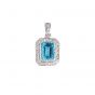 Blue Topaz and Diamond Pendant - 00022711 | Heming Diamond Jewellers | London