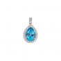 Blue Topaz and Diamond Pendant - 00024123 | Heming Diamond Jewellers | London