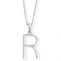 Diamond Initial 'R' Pendant - 00018899 | Heming Diamond Jewellers | London