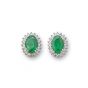 Emerald and Diamond Cluster Earrings - 00025362 | Heming Diamond Jewellers | London