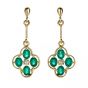 Emerald and Diamond Drop Earrings - 00020966 | Heming Diamond Jewellers | London