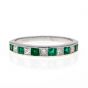 Emerald and Diamond Half Eternity Ring - 00019766 | Heming Diamond Jewellers | London