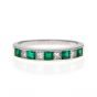 Emerald & Diamond Half Eternity Ring - 00019765 | Heming Diamond Jewellers | London