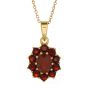 Oval Garnet Cluster Pendant - 00020013 | Heming Diamond Jewellers | London