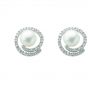 Pearl and Diamond Cluster Earrings - 00021451 | Heming Diamond Jewellers | London