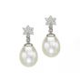 Pearl and Diamond Drop Earrings - 00021482 | Heming Diamond Jewellers | London