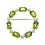 Peridot and Cultured Pearl Circle Brooch - 00020035 | Heming Diamond Jewellers | London