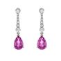 Pink Sapphire and Diamond Drop Earrings - 02022294 | Heming Diamond Jewellers | London