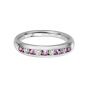 Pink Sapphire and Diamond Half Eternity Ring - 00018731 | Heming Diamond Jewellers | London