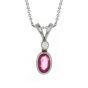 Pink Sapphire And Diamond Pendant - 00020017 | Heming Diamond Jewellers | London