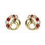 Ruby and Diamond Circle Earrings - 00020968 | Heming Diamond Jewellers | London