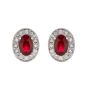 Ruby and Diamond Cluster Earrings - 00020945 | Heming Diamond Jewellers | London