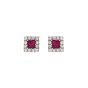 Ruby and diamond cluster stud earrings - 00021202 | Heming Diamond Jewellers | London