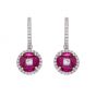 Ruby and Diamond Drop Earrings - 00019739 | Heming Diamond Jewellers | London