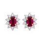 Ruby and Diamond Earrings - 00019736 | Heming Diamond Jewellers | London