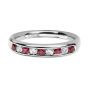 Ruby and Diamond Half Eternity Ring - 00018694 | Heming Diamond Jewellers | London