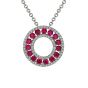 Ruby & Diamond Circle Pendant - 00021112 | Heming Diamond Jewellers | London