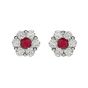 Ruby & Diamond Cluster Earrings - 00021111 | Heming Diamond Jewellers | London