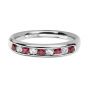 Ruby & Diamond Half Eternity Ring - 00018693 | Heming Diamond Jewellers | London