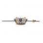 Sapphie and Diamond Naval Crown Brooch - 02021326 | Heming Diamond Jewellers | London