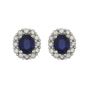 Sapphire and Diamond Cluster Earrings - 00019969 | Heming Diamond Jewellers | London