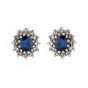 Sapphire and Diamond Cluster Earrings - 00020990 | Heming Diamond Jewellers | London