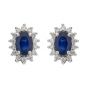 Sapphire and Diamond Cluster Earrings - 00021067 | Heming Diamond Jewellers | London