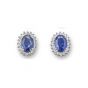 Sapphire and Diamond Cluster Earrings - 00025360 | Heming Diamond Jewellers | London