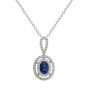 Sapphire and Diamond Cluster Pendant - 00021051 | Heming Diamond Jewellers | London