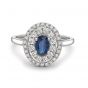 Sapphire and Diamond Cluster Ring - 00023001 | Heming Diamond Jewellers | London