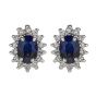 Sapphire & Diamond Cluster Earrings - 00021130 | Heming Diamond Jewellers | London