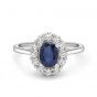 Sapphire & Diamond Cluster Ring - 00023043 | Heming Diamond Jewellers | London