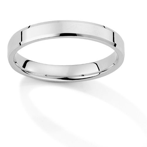 18ct White Gold 3mm Flat Court Shape Wedding Ring - 00018940 | Heming Diamond Jewellers | London