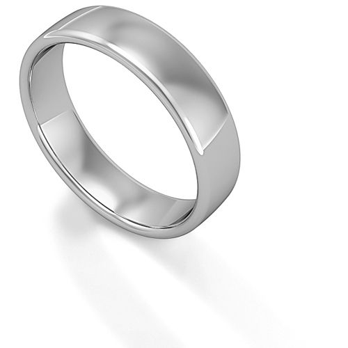 18ct White Gold 5mm Bombe Court Shape Wedding Ring - 00020664 | Heming Diamond Jewellers | London