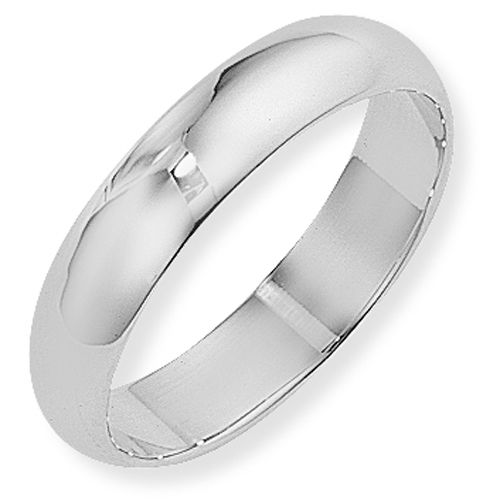 18ct White Gold 5mm D-Shaped Wedding Ring - 00020637 | Heming Diamond Jewellers | London