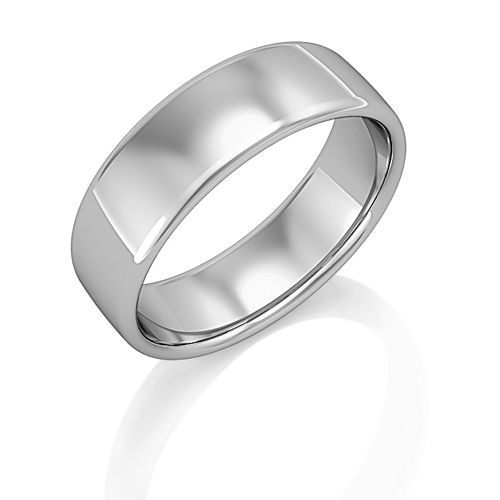 18ct White Gold 6mm Bombe Court Shape Wedding Ring - 00020665 | Heming Diamond Jewellers | London