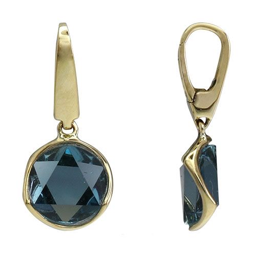 18ct Yellow Gold Blue Topaz Pendant - 00025037 | Heming Diamond Jewellers | London