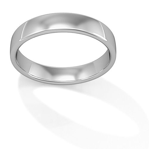 9ct White Gold 4mm Bombe Court-Shaped Wedding Ring - 00020669 | Heming Diamond Jewellers | London