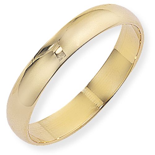 9ct Yellow Gold 4mm D-Shaped Wedding Ring - 00020650 | Heming Diamond Jewellers | London