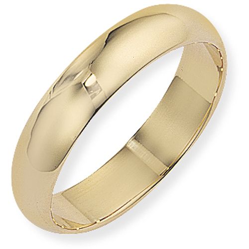 9ct Yellow Gold 5mm D-Shaped Wedding Ring - 00020651 | Heming Diamond Jewellers | London